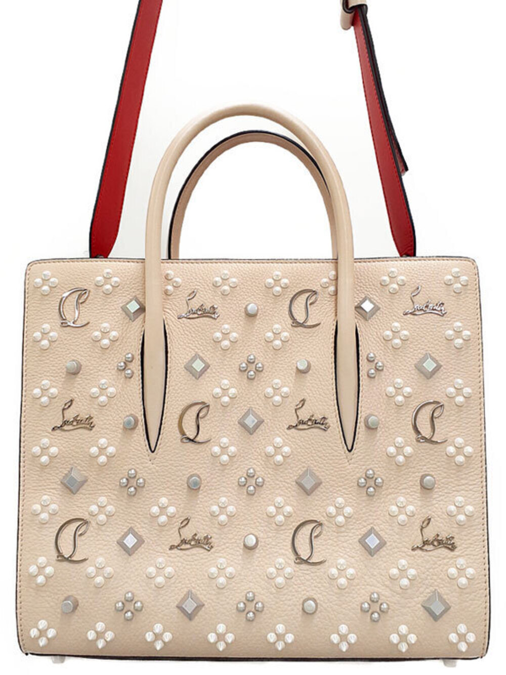 Christian Louboutin Paloma Bag Leche multi Loubinthesky pearl spike